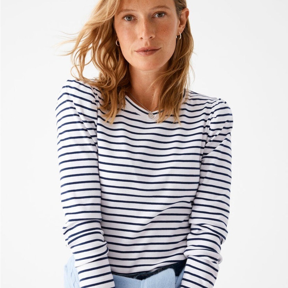 Vineyard Vines Long Sleeve Top Size XS White/Navy Striped Premium Shirt‎